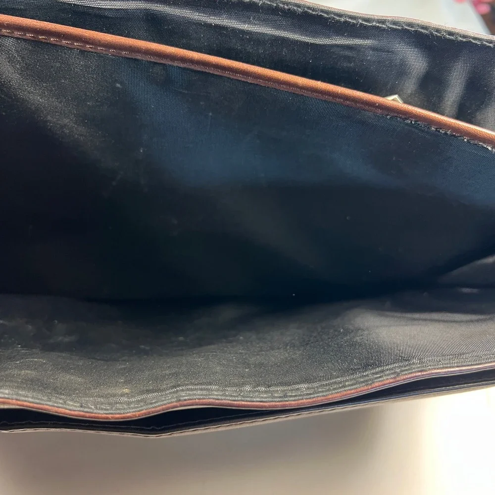 Dilana Briefcase Messenger Bag Mens Large Brown Solid Leather Satchel Vintage